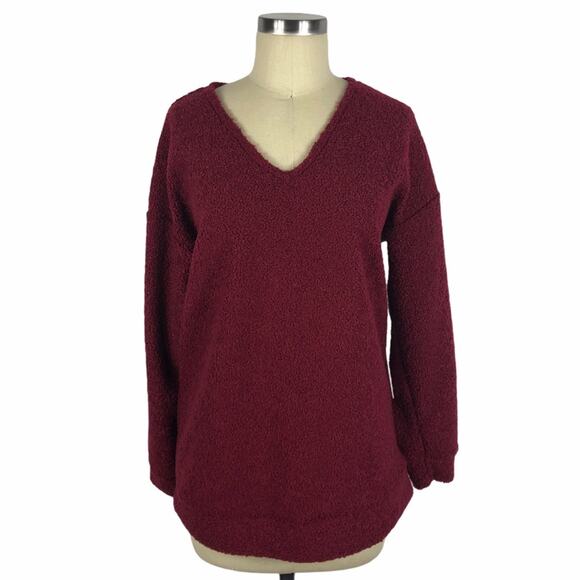 CASLON Red Faux Shearling Teddy Sweater S NWT - Picture 1 of 7